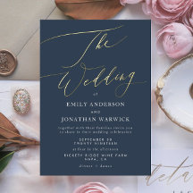 Navy Blue Elegant Gold The Wedding