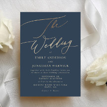 Navy Blue Elegant Gold The Wedding