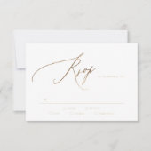 Navy Blue Elegant Gold The Wedding RSVP Kaartje (Voorkant)