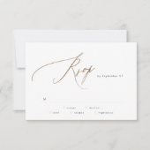 Navy Blue Elegant Gold The Wedding RSVP Kaartje (Voorkant)