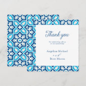 Navy Blue Elegant Minimalist Flat Hartelijk dank (Voorkant / Achterkant)