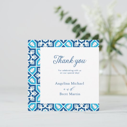 Navy Blue Elegant Minimalist Flat Hartelijk dank (Staand voorkant)