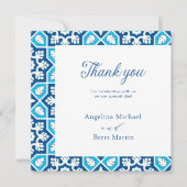 Navy Blue Elegant Minimalist Flat Hartelijk dank (Voorkant)