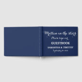 Navy Blue Elegant minimalist Simple Modern Wedding Gastenboek (Volledig)