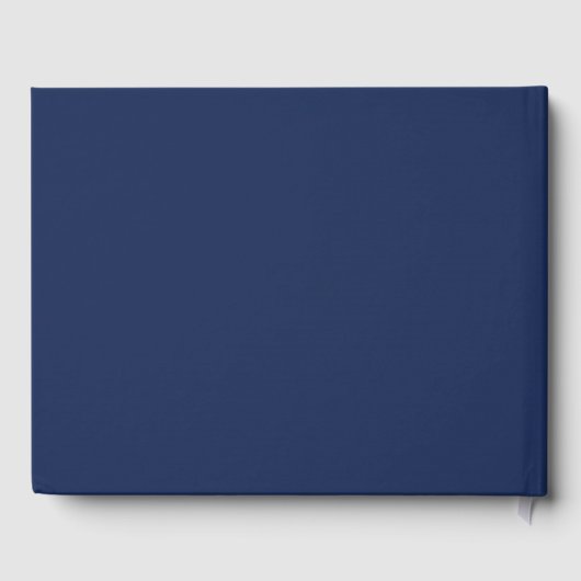 Navy Blue Elegant minimalist Simple Modern Wedding Gastenboek (Achterkant)