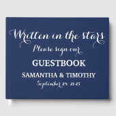 Navy Blue Elegant minimalist Simple Modern Wedding Gastenboek (Voorkant)