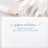 Navy Blue Elegant Modern Calligraphy Script Trendy Etiket (Insitu)