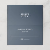 Navy Blue Elegant modern Plaatskaartje (Buitenkant ongevouwen)