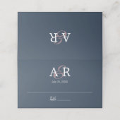 Navy Blue Elegant Modern Simple Place Card Plaatskaartje (Buitenkant ongevouwen)