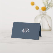 Navy Blue Elegant Modern Simple Place Card Plaatskaartje (Achterkant)