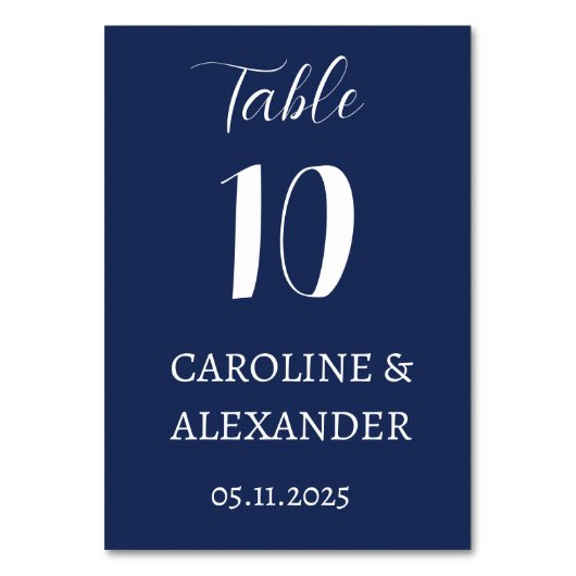 Navy Blue Elegant Modern Simple Wedding Kaart (Achterkant)