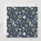 Navy blue elegant moderne botanische scriptbruilof save the date (Achterkant)
