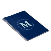 Navy Blue elegant monogram gepersonaliseerd Notitieboek (Rechterzijde)
