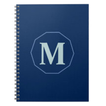 Navy Blue elegant monogram gepersonaliseerd