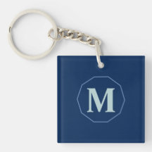Navy Blue elegant monogram gepersonaliseerd