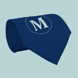 Navy Blue elegant monogram gepersonaliseerd Stropdas<br><div class="desc">Een modern en elegant blauw Stropdas met een gepersonaliseerd Monogram. Klik op "Deze sjabloon personaliseren" om het Monogram te wijzigen.</div>