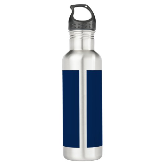 Navy Blue elegant monogram gepersonaliseerd Waterfles (Achterkant)
