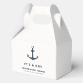 Navy Blue Elegant Nautisch Anker Baby shower Bedankdoosjes (Voorkant)