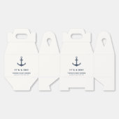 Navy Blue Elegant Nautisch Anker Baby shower Bedankdoosjes (Ongevouwen)
