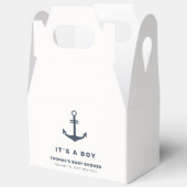 Navy Blue Elegant Nautisch Anker Baby shower Bedankdoosjes (Open)