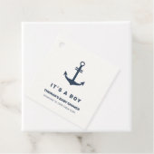 Navy Blue Elegant Nautisch Anker Baby shower Bedankjes Labels (In situ)