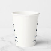 Navy Blue Elegant Nautisch Anker Baby shower Papieren Bekers (Rechts)