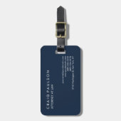Navy Blue Elegant Plain Professional Bagagelabel (Voorkant verticaal)