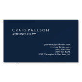 Navy Blue Elegant Plain Professional Magnetisch Visitekaartje (Voorkant)