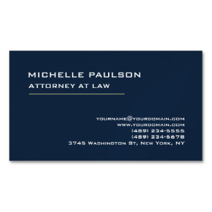 Navy Blue Elegant Plain Professional Modern Magnetisch Visitekaartje