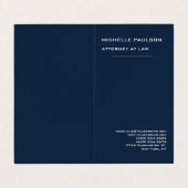Navy Blue Elegant Plain Professional Modern Visitekaartje (Buitenkant ongevouwen)