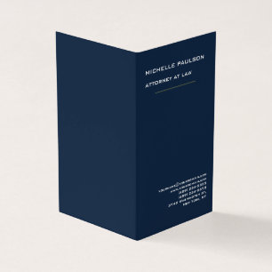 Navy Blue Elegant Plain Professional Modern Visitekaartje