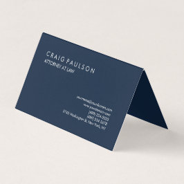 Navy Blue Elegant Plain Professional Visitekaartje