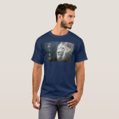 Navy Blue Elegant Pop Art Lion Head Sjabloon T-shirt (Voorkant volledig)