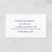 Navy Blue Elegant Professional Minimalist Monogram Visitekaartje (Achterkant)