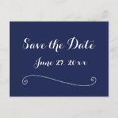 Navy Blue Elegant Save the Date Briefkaarten (Voorkant)