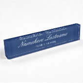 Navy Blue Elegant Script Eenvoudig Minimalistisch  Naambordje