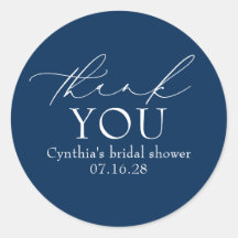 Navy Blue Elegant Script Modern Thank You 