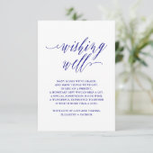 Navy Blue Elegant Script Typografie Uitnodiging (Staand voorkant)