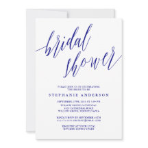 Navy Blue Elegant Script uitnodiging