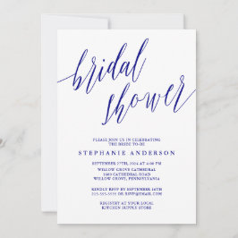 Navy Blue Elegant Script uitnodiging