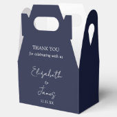 Navy Blue Elegant Script Wedding Bedankt Bedankdoosjes (Geopend)
