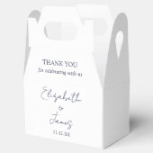 Navy Blue Elegant Script Wedding Bedankt Bedankdoosjes (Geopend)