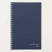 Navy Blue Elegant Simple Minimalist, speciaal gepe Planner (Voorkant)