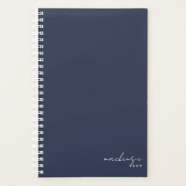 Navy Blue Elegant Simple Minimalist, speciaal gepe Planner