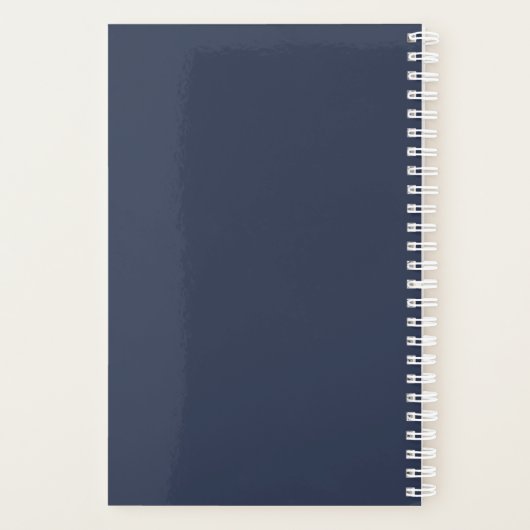 Navy Blue Elegant Simple Minimalist, speciaal gepe Planner (Achterkant)