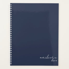 Navy Blue Elegant Simple Minimalist, speciaal gepe Planner