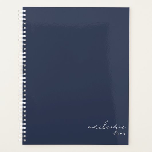 Navy Blue Elegant Simple Minimalist, speciaal gepe Planner (Voorkant)