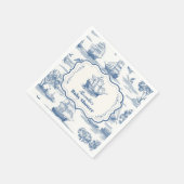 Navy Blue Elegant Toile Nautisch Baby shower Servet (Hoek)