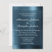 Navy Blue Elegant Wedding Invitation Kaart (Voorkant)