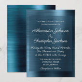 Navy Blue Elegant Wedding Invitation Kaart (Voorkant / Achterkant)
